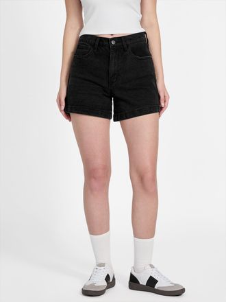 Guess Elizabeth Black High-Rise Dad Shorts
