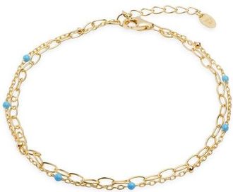 Argento Vivo Blue Enamel Double Bracelet in Gold at Nordstrom