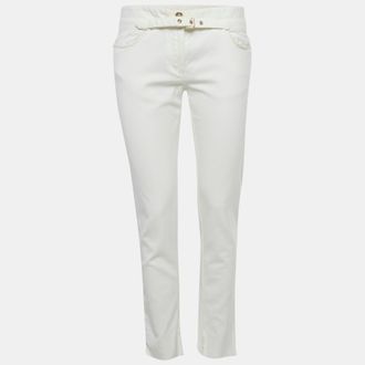 Roberto Cavalli White Cotton Skinny Trousers