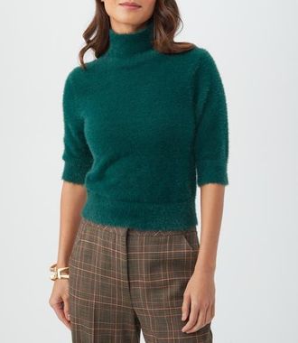Trina Turk Mali Fuzzy Sweater in Victoria Lake at Nordstrom, Size X-Large
