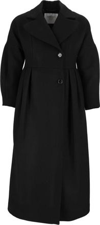 DIEGO M Cappotto lungo doppiopetto in lana vergine - - Coats - Donna - Nero - S