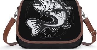 Generic Walleye Fish Cartoon Crossbody Bags for Women Shoulder Messenger Bag Purse Handbags