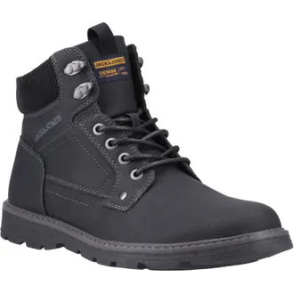 Jack & Jones Jack & Jones Stratford Polyurethane Mens Anthracite Boots - Black - Size UK 10
