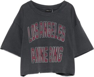 Anine Bing Johnny Cropped Tee Washed Black