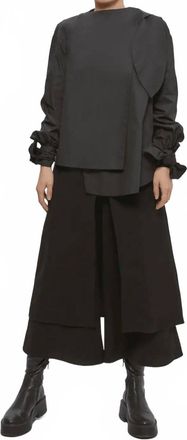 The Sei Long Sleeve Bow Shirt In Black