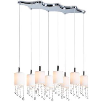Netlighting Tango Straight Bar Pendant Ceiling Light Chrome in Grey