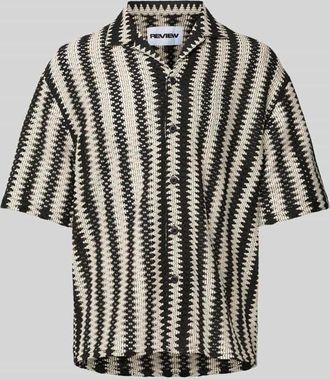 Review Relaxed Fit Freizeithemd mit Strukturmuster in Black, Gr&ouml;&szlig;e XL