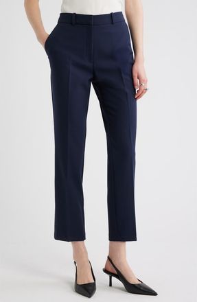 Nordstrom The Lena Slim Cropped Trousers in Navy Night at Nordstrom, Size 12
