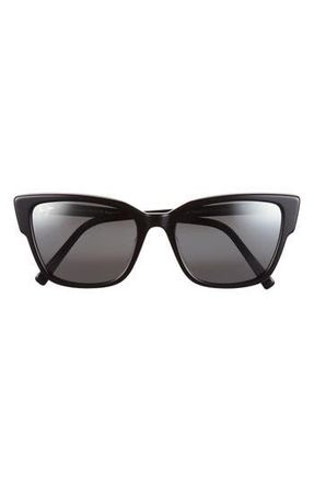 Maui Jim Cat Eye Sunglasses in Black Black Grey at Nordstrom Rack