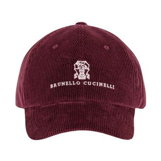 Brunello Cucinelli Cappellino da baseball con logo - - Accessories - Uomo - Rosso - M