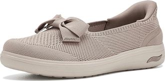 Skechers Hands Free Slip-Ins Arch Fit Inspire - Gemma Womens Dress Flat Shoes Taupe : 9.5 Medium, Textile
