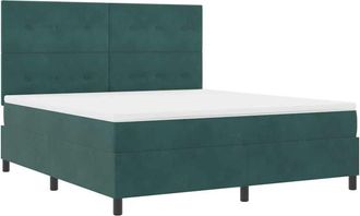 vidaXL Vidaxl - Cama Tipo Box Spring Verde Oscuro 180 X 200 Cm Terciopelo