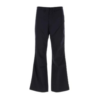 Wales Bonner Wide Trousers, male, Blue, Size: L Midnight Blue Cotton Pant