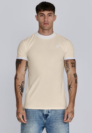 Siksilk Camiseta Ringer Ecru Masculino M