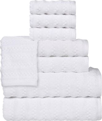 Superior Zuma Zero Twist Cotton Medium Weight Soft Absorbent 8Pc Towel Set