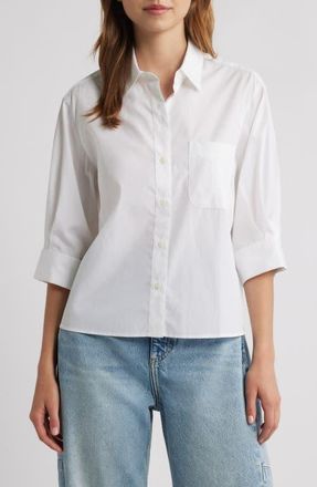 Rag & Bone Lucia Poplin Button-Up Shirt in White at Nordstrom, Size Xx-Small