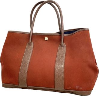 Herm&egrave;s Brown Toile Officier Tote Bag (Pre-Owned)