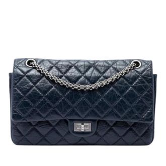 Chanel Pre-owned Double Flap Shoulder Bag - Dames - Pre-owned - Blauw - Maat: ONE Size Leer
