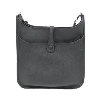 Herm&egrave;s Pre-owned Taurillon Clemence Shoulder Bag - Dames - Pre-owned - Zwart - Maat: ONE Size Leer