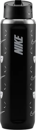 Nike Recharge Stainless-Steel Straw Bottle (24oz) in Black | N1013812-091