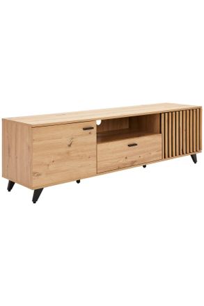 MID.YOU Mid.you Lowboard, Schwarz, Eichefarben, Metall, 1 Schubladen, 170x40x49 cm, Bsci, Wohnzimmer, TV M&ouml;bel, Lowboards