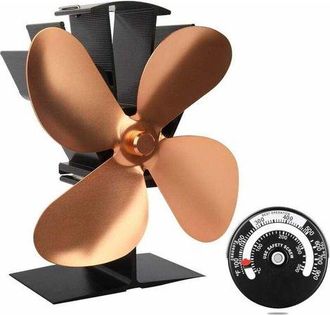 OEM Ventilador Silencioso De 4 Aspas Accionado Por Calor Para Estufas De Le&ntilde;a/troncos/chimeneas - Ecol&oacute;gico, Dorado