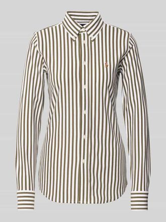 Polo Ralph Lauren Regular Fit Hemdbluse mit Logo-Stitching in Gruen, Gr&ouml;&szlig;e S