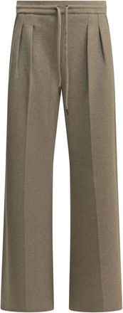 Max Mara Funale Wide Broeken - Dames - Broeken - Beige - Maat: XS Wol