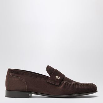 Jimmy Choo London Mocassini Ellis in camoscio color cioccolato