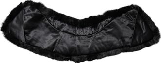 Dolce & Gabbana Black Lamb Fur Collar Women Neck Wrap Scarf