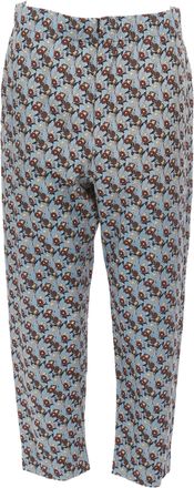 Marni Silk Floral Drop Crotch Casual Cropped Pants