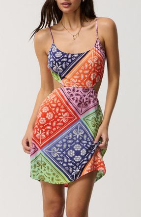 Rip Curl Bossa Nova Cutout Minidress in Blue Multi at Nordstrom, Size Xx-Small