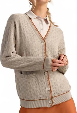 Rhone Birdie Oversized Cardigan In Dark Sand