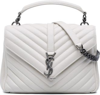 Saint Laurent Pre-owned Saint Laurent Medium Chevron Sheepskin Monogram College Satchel Ladies GUE428056-0117