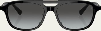 Brunello Cucinelli Modern Acetate Aviator Sunglasses