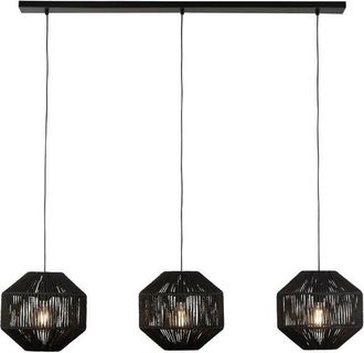 Searchlight Searchlight Wicker 3 Light Bar Black Pendant