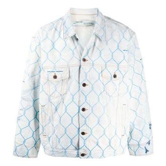 Off-white Fence Classic Denim Jacket Loose Fit Light Blue OMYE051S203860307131
