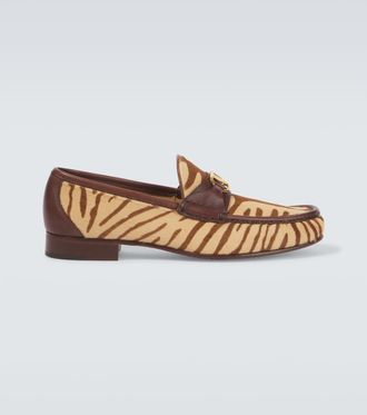 Valentino Garavani VLogo zebra-print calf hair loafers