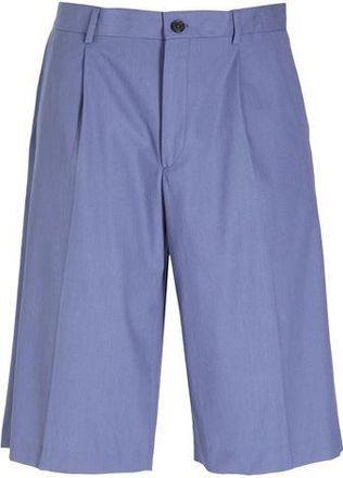 8 by YOOX COTTON PLEATED WIDE LONG SHORTS