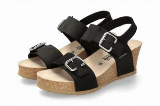 Mephisto Womens Lissandra Platform Wedge Sandal In Black Sanded