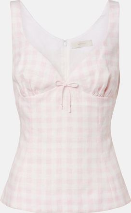 Faithfull The Brand Maturba gingham linen top