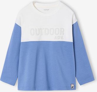 Vertbaudet Shirt in Colorblock-Design f&uuml;r Jungen, Recycling-Baumwolle blau