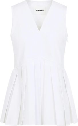 Jil Sander Sleveless A-Line Pleated Top