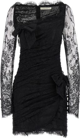Alessandra Rich Black Draped Dress