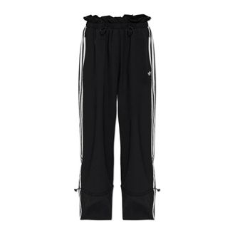 adidas Wijde broek - Dames - Sweatpants - Zwart - 2XS - Polyester - Broeken