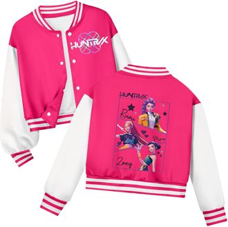 Generic K-kpop D-Demon H-Hunters Girls Boys Baseball Jacket Cute Anime Film Character Prints Long Sleeve Oversized Sweatshirts with Pockets Anime Graphic Bomb
