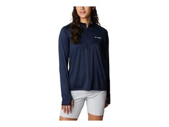 Columbia Tidal Teetm 1/4 Zip Womens Clothing Collegiate Navy/White Logo : MD, Polyester
