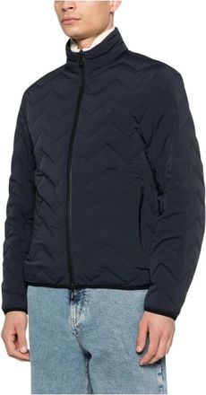 Emporio Armani Winter Jackets, male, Blue, Size: 3XL Chevron Quilted Down Jacket