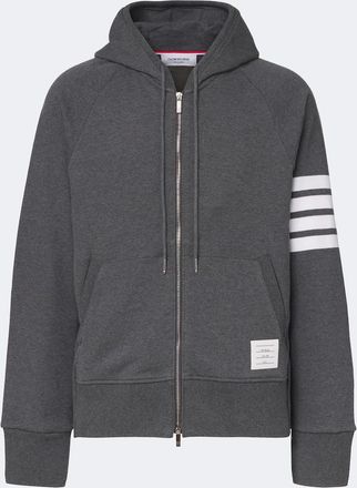 Thom Browne 4-Bar cotton jersey zip-up hoodie