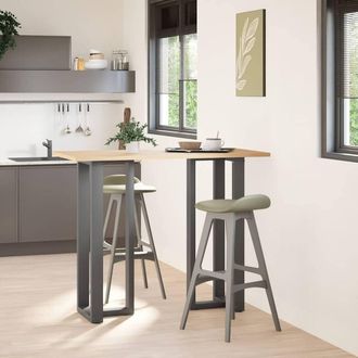 Berkfield Home Bar Table Legs T-Shaped&not;2 pcs Anthracite 40x35x(110-111) cm Steel in Charcoal